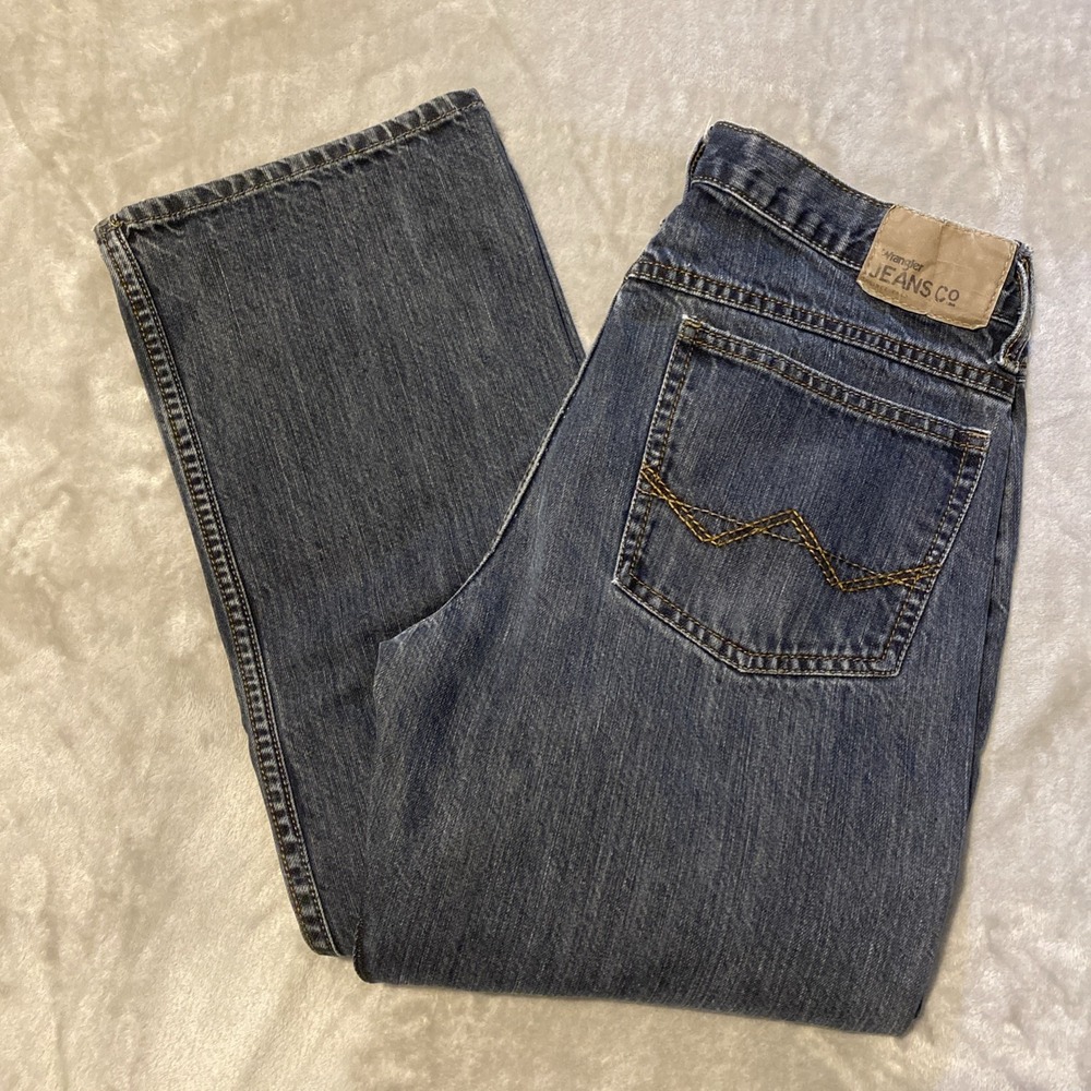 Wrangler Jeans Mens Sz 30x32 Blue Straight Preppy Grunge‎ Cowboy Western Classic